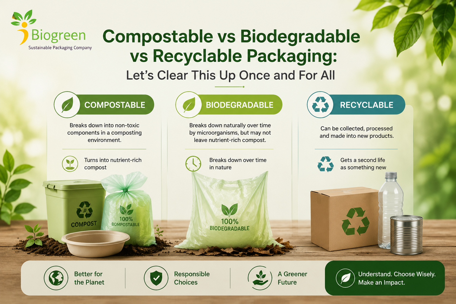 Compostable vs Biodegradable vs Recyclable Packaging Let's Clear This Up Once and For All