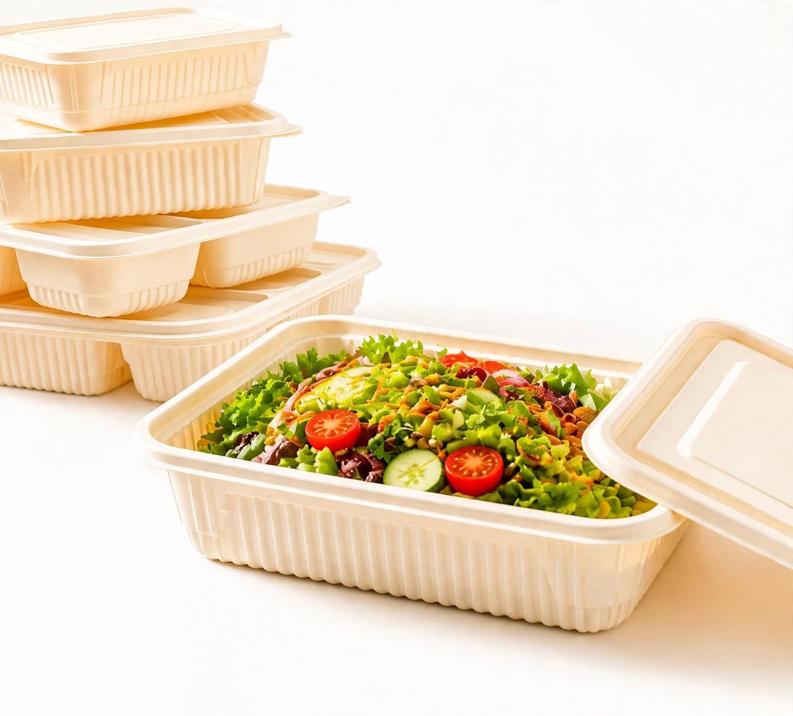 Cornstarch Rectangle Lunch Containers with Lid