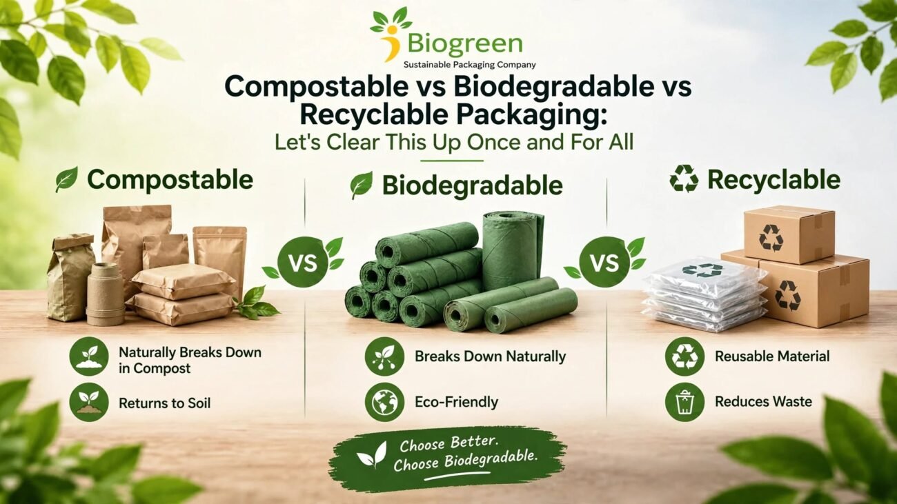 Compostable vs Biodegradable vs Recyclable Packaging